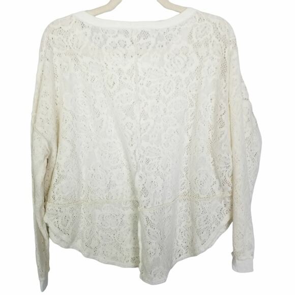 Free People Not Cold In This Floral Knit Lace Top XS Fairycore Cottagecore Boho - Picture 10 of 10